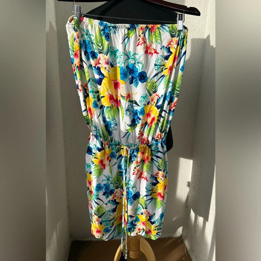 Tommy Bahama floral romper tropical floral romper rayon L NWOT - Picture 4 of 13